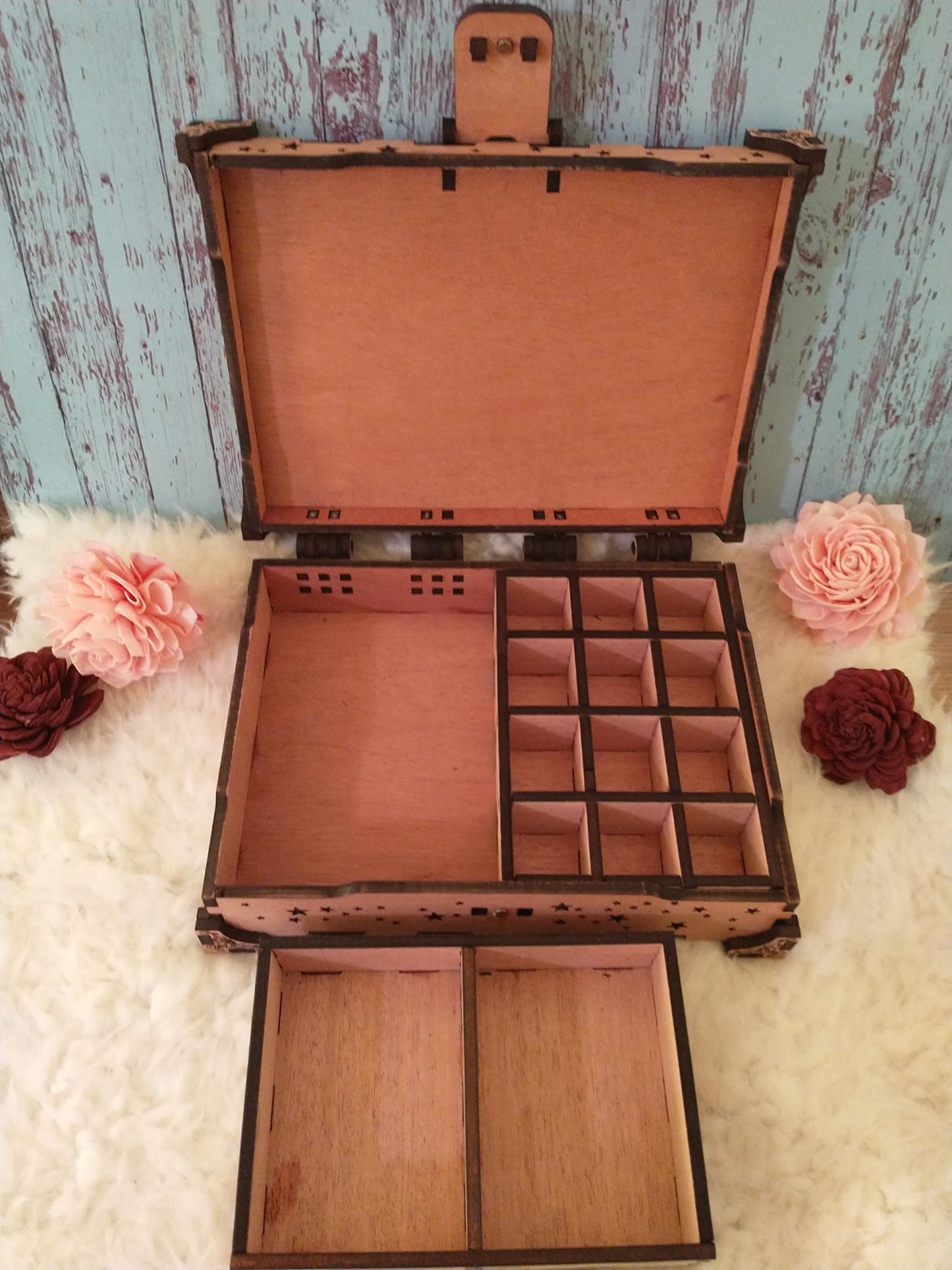 "I Love You to the Moon and Back" Wooden Jewelry Box