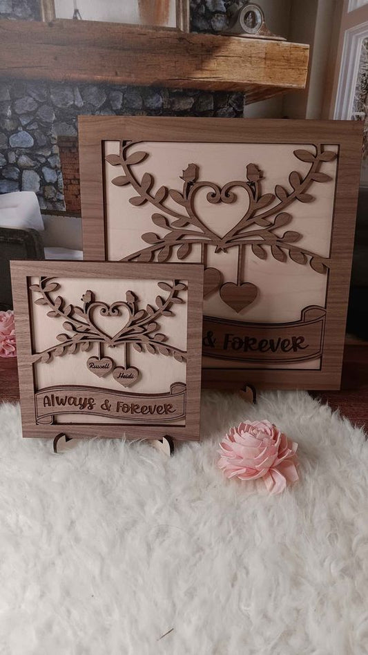 "Always & Forever" Layered Wooden Plaque