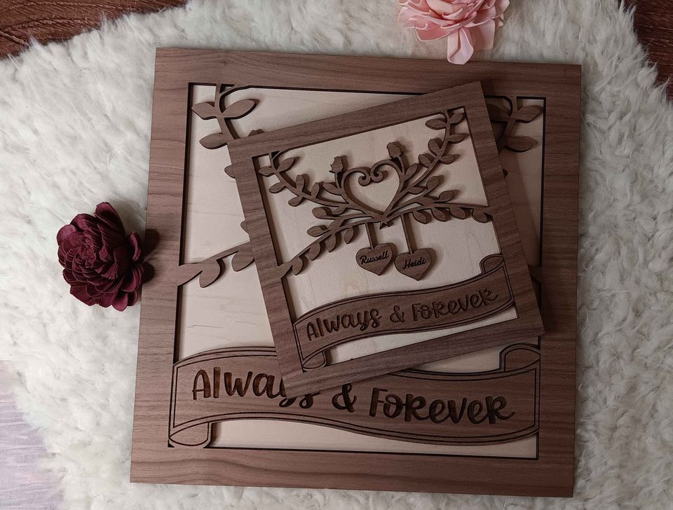 "Always & Forever" Layered Wooden Plaque