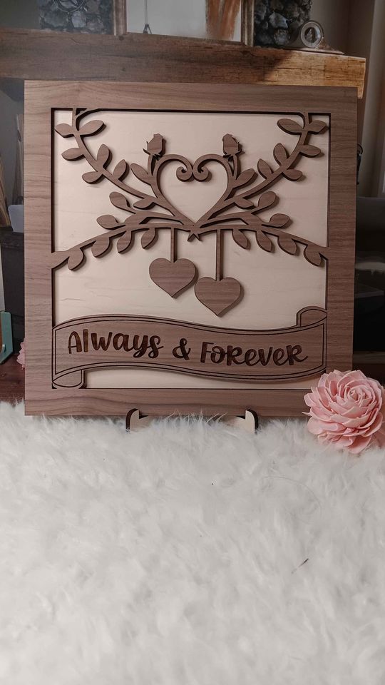 "Always & Forever" Layered Wooden Plaque