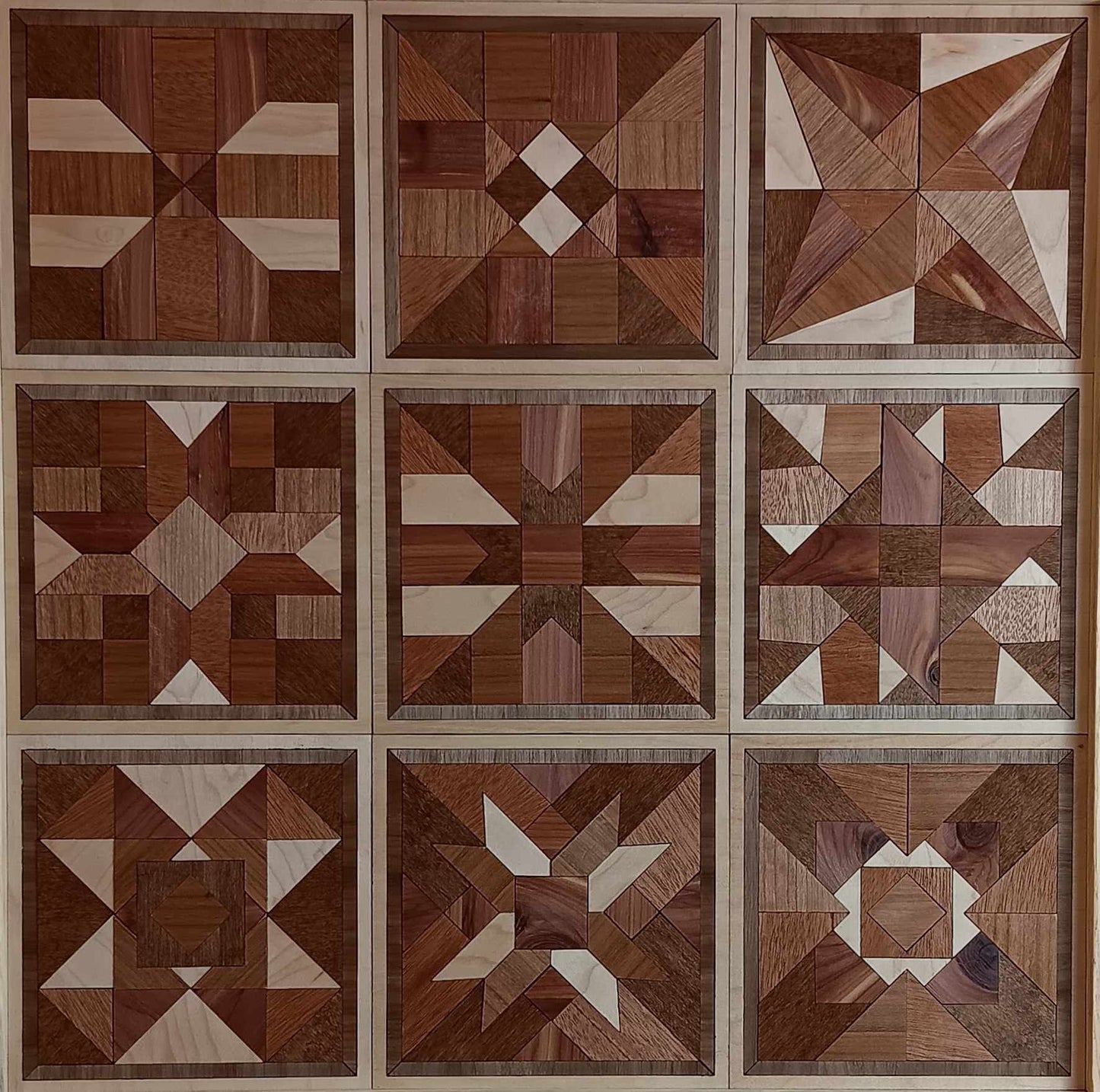 Handcrafted Wooden Quilt Wall Art – 18"x18"
