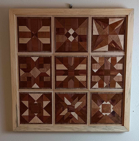 Handcrafted Wooden Quilt Wall Art – 18"x18"