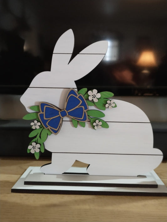 Sitting Rabbit Shiplap Shelf Sitter