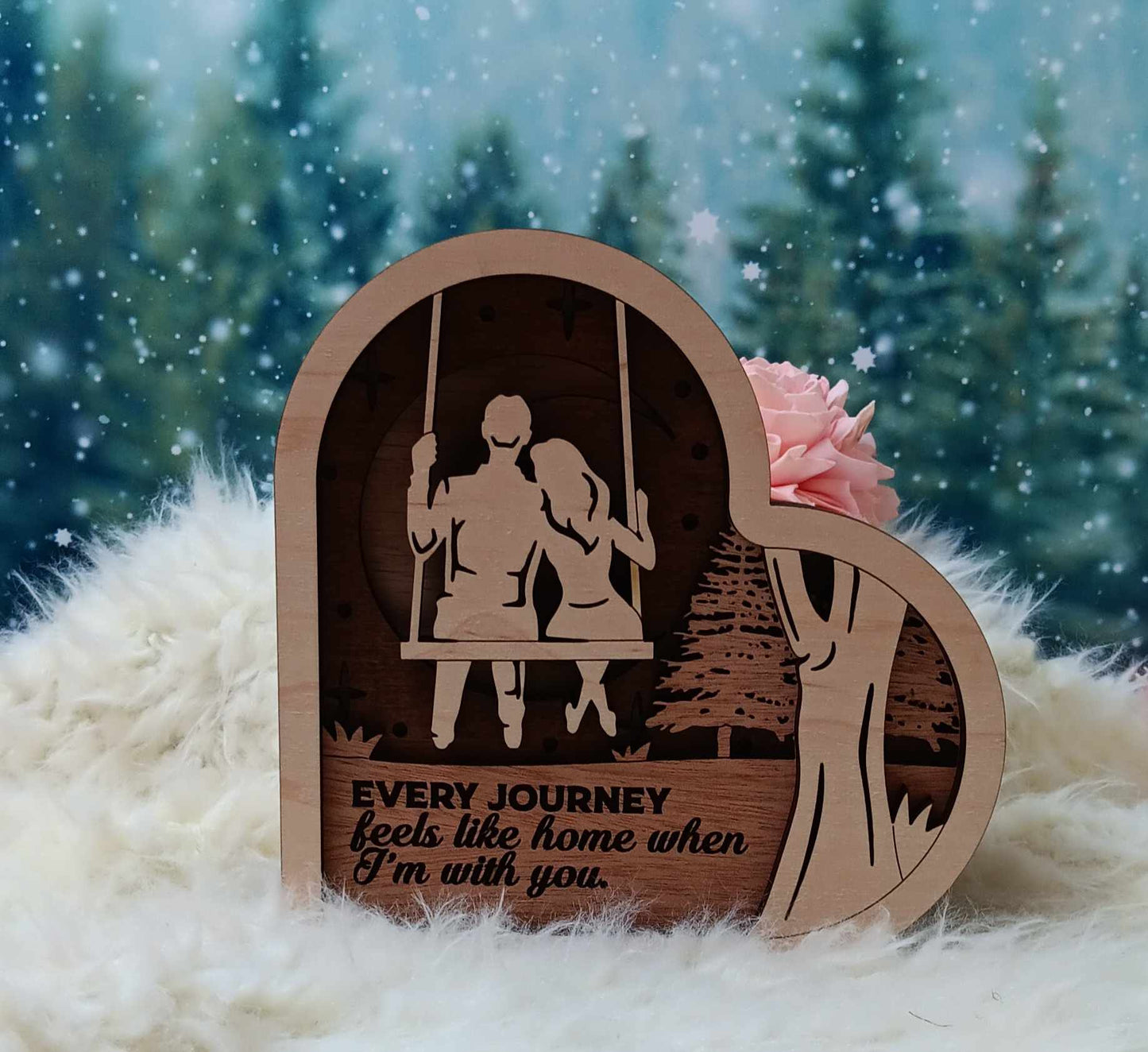 Endless Love Layered Wood Art β Personalized Gift
