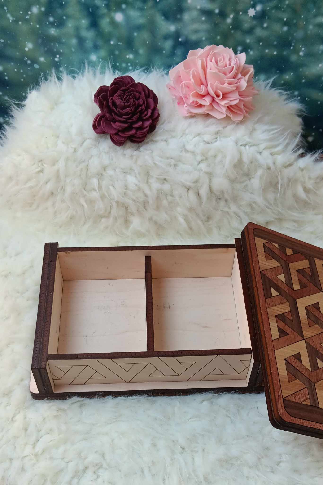 ๐ฟ Handcrafted Geometric Wooden Keepsake Box ๐ฟ