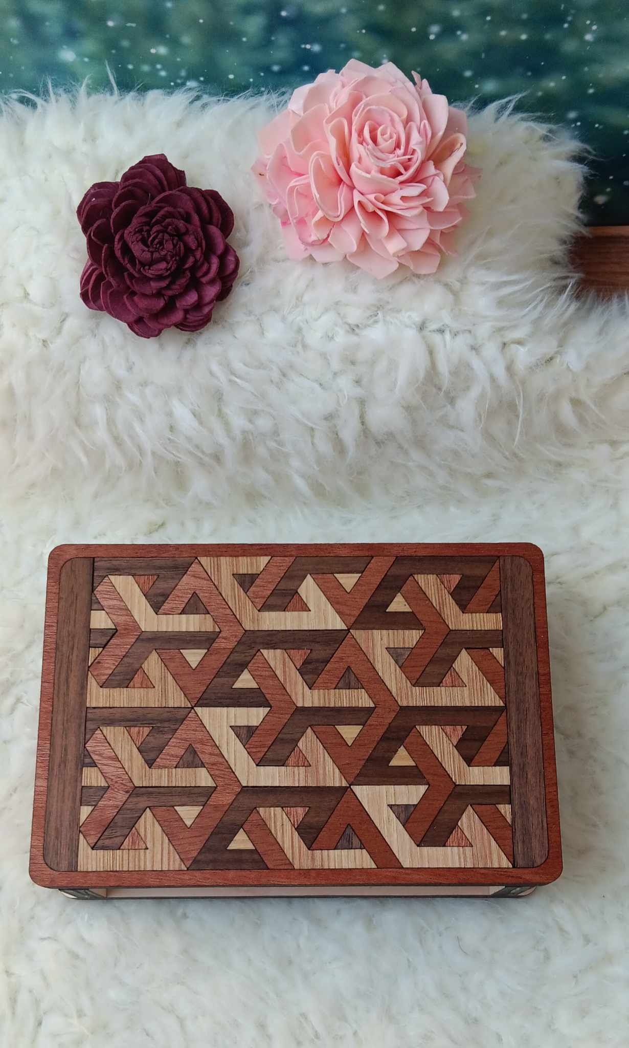 ๐ฟ Handcrafted Geometric Wooden Keepsake Box ๐ฟ