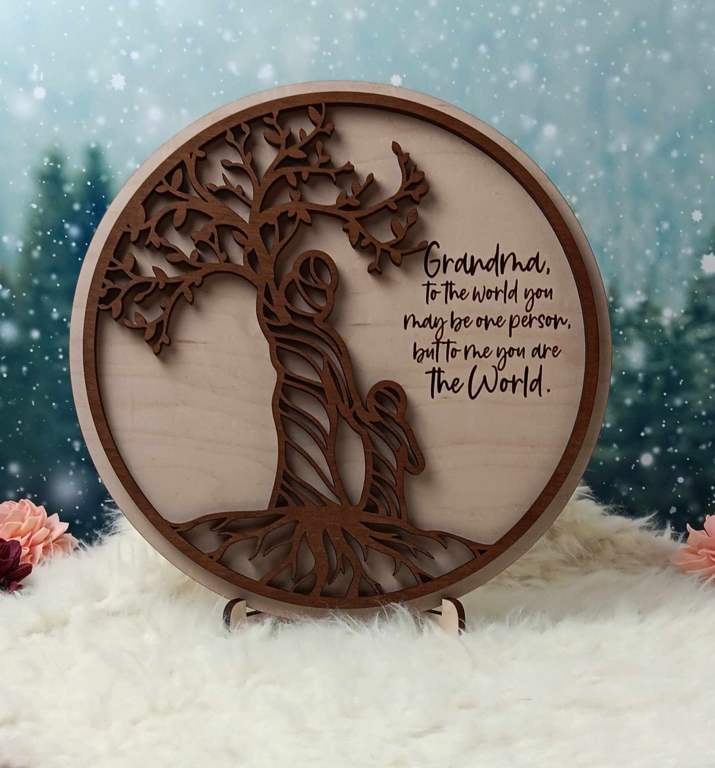 Personalized Wooden Family Tree Plaque – 10” Round