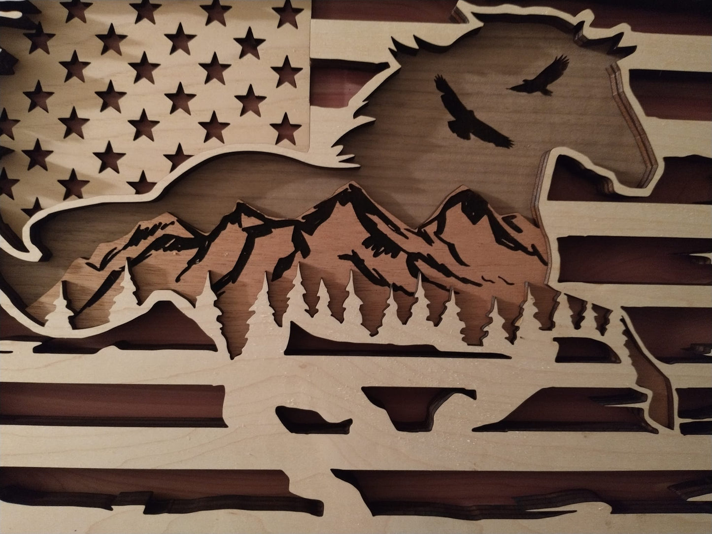 Multi Layered Horse with Flag