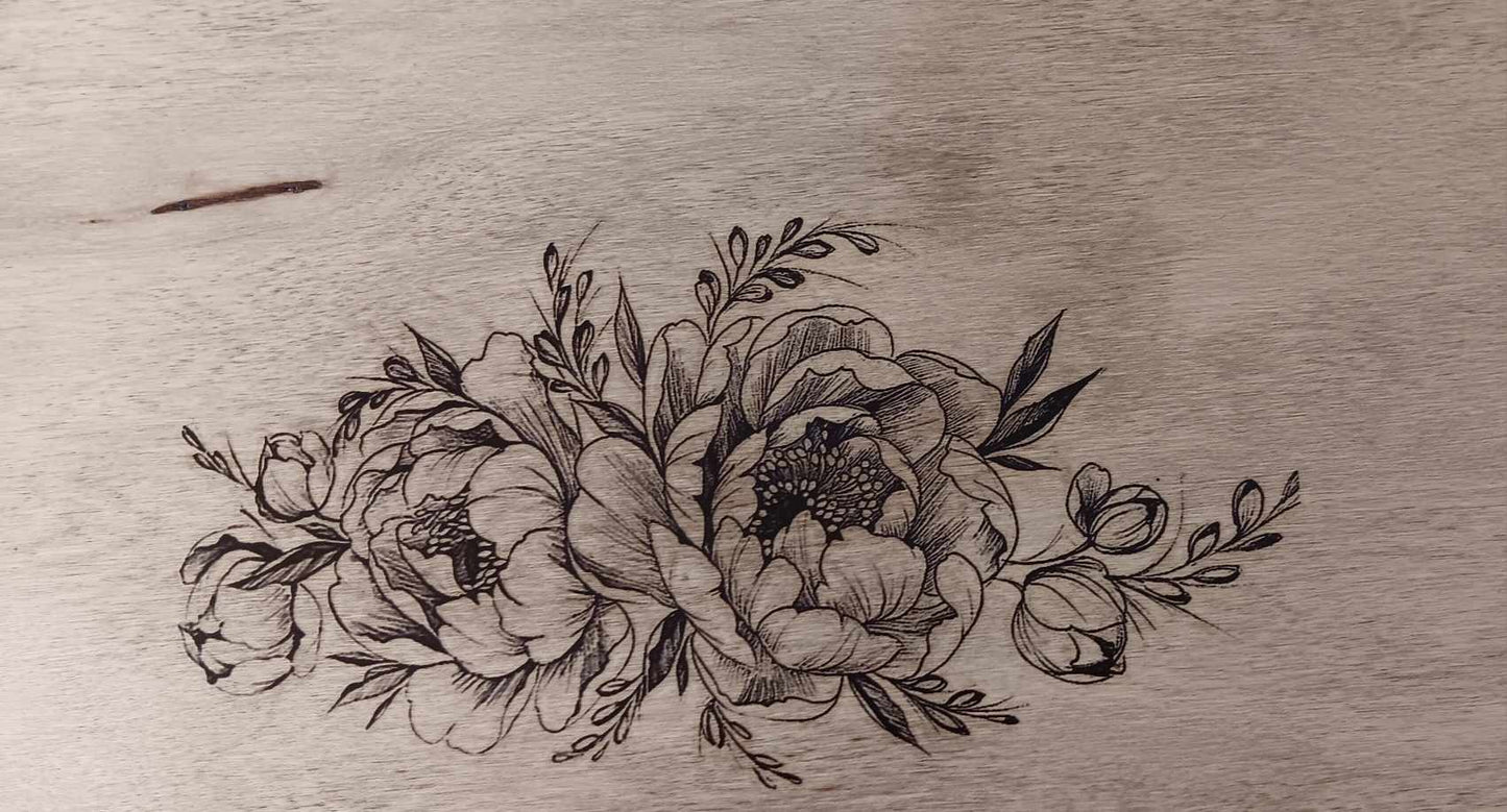 Large Decorative Wooden Box with Velvet Lining