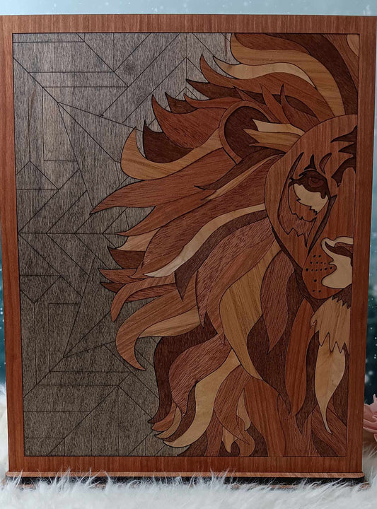 Majestic Lion Wooden Wall Art