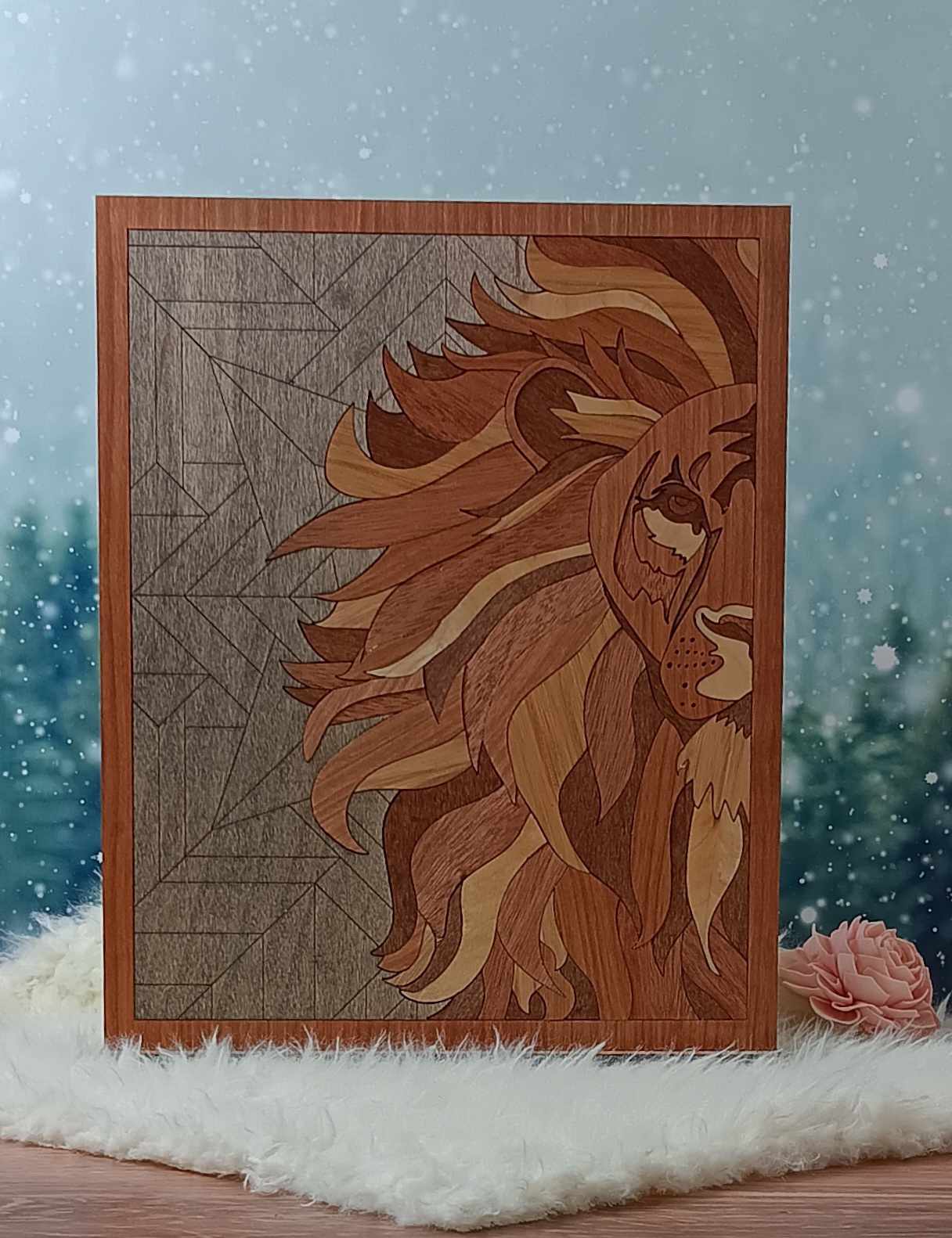 Majestic Lion Wooden Wall Art