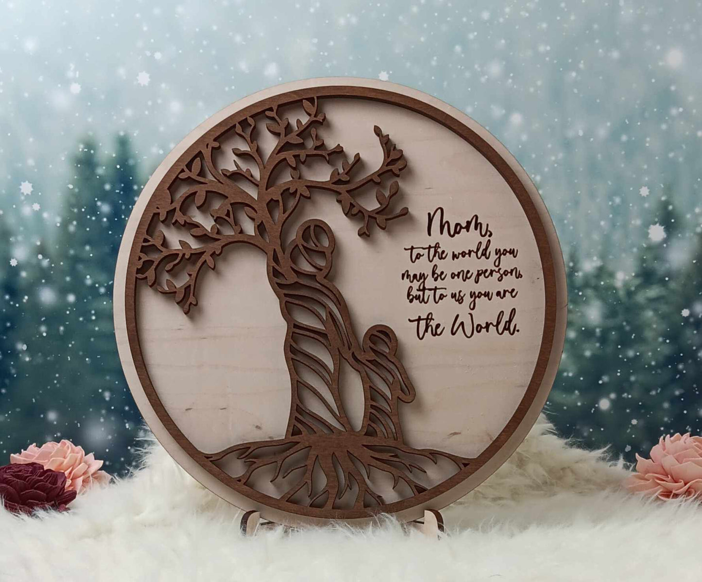 Personalized Wooden Family Tree Plaque – 10” Round