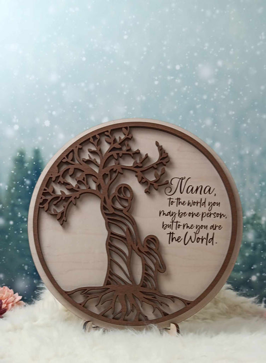 Personalized Wooden Family Tree Plaque – 10” Round