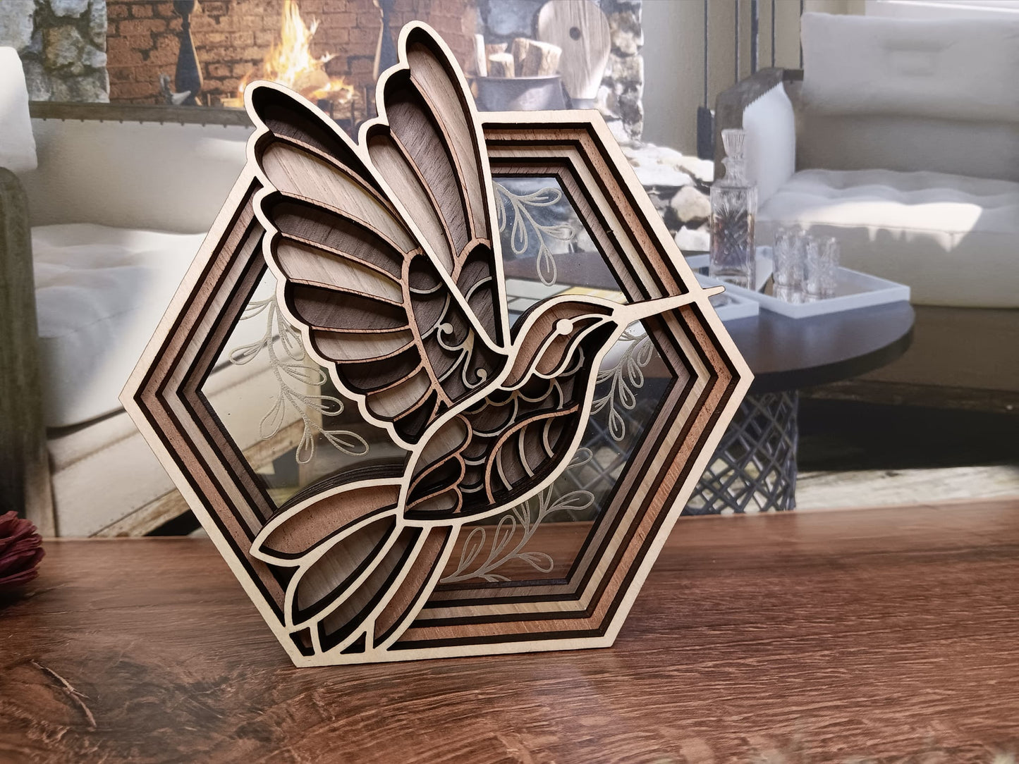 Layered Hexagon Shadow Boxes