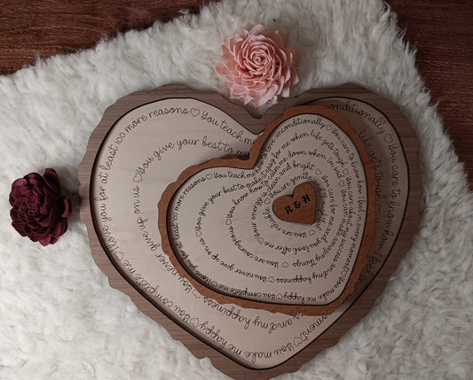 Reasons I Love You Heart with Initials