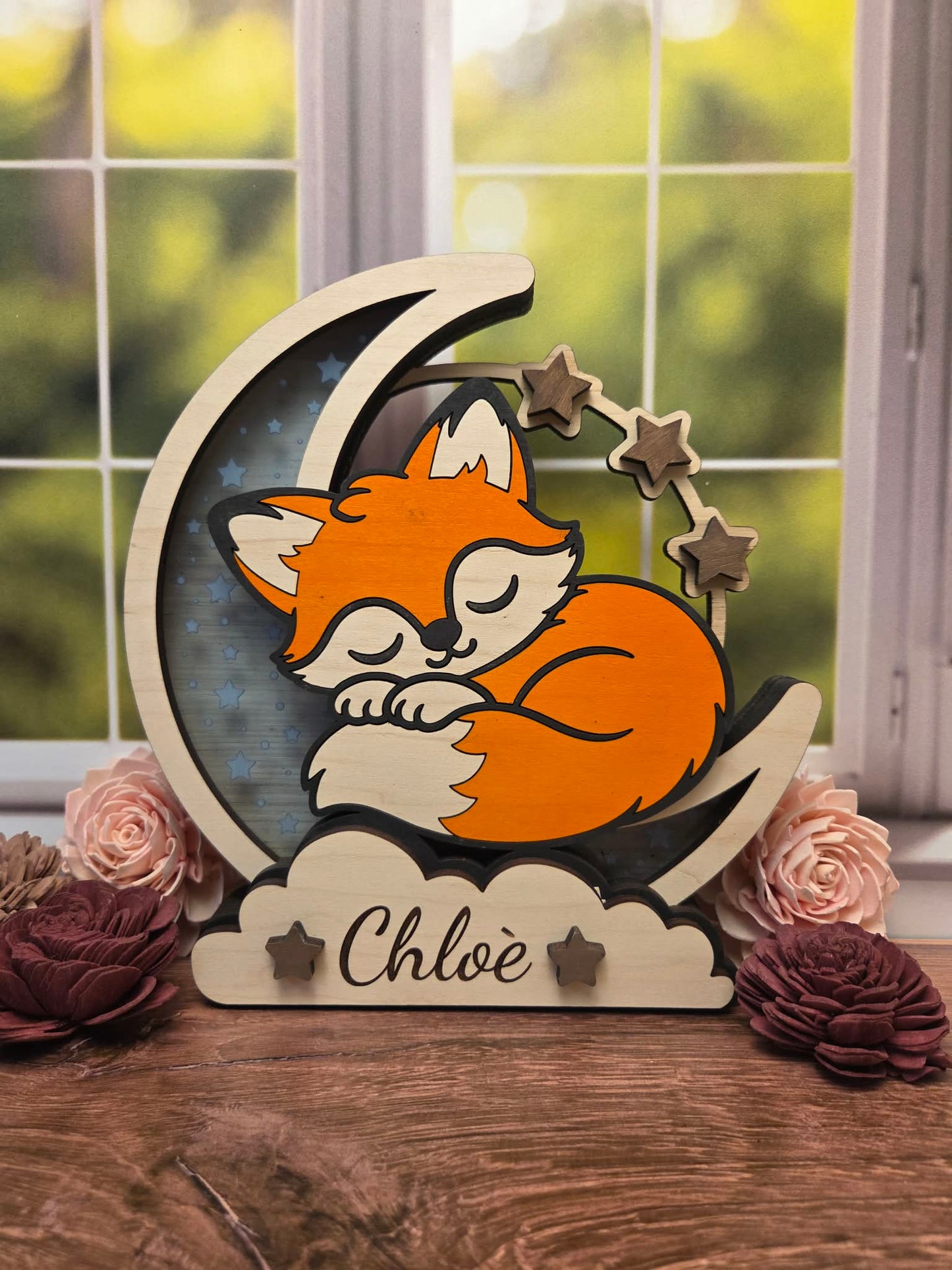 Personalized LED Night Light Woodland Animal Collection