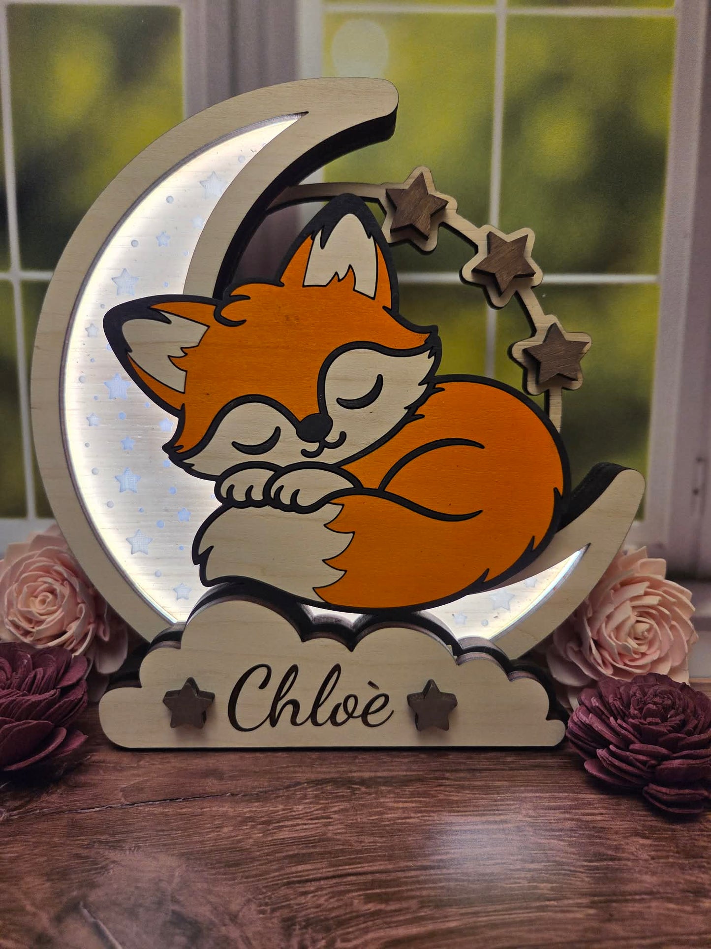 Personalized LED Night Light Woodland Animal Collection