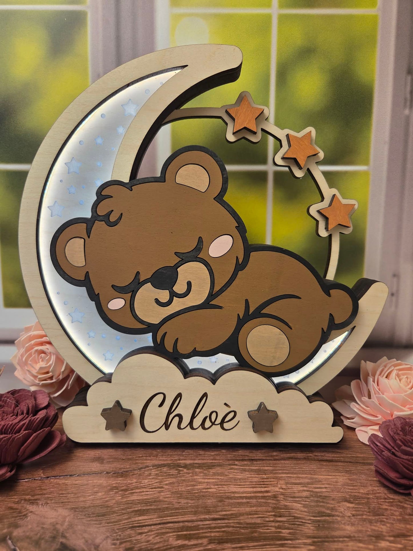 Personalized LED Night Light Woodland Animal Collection