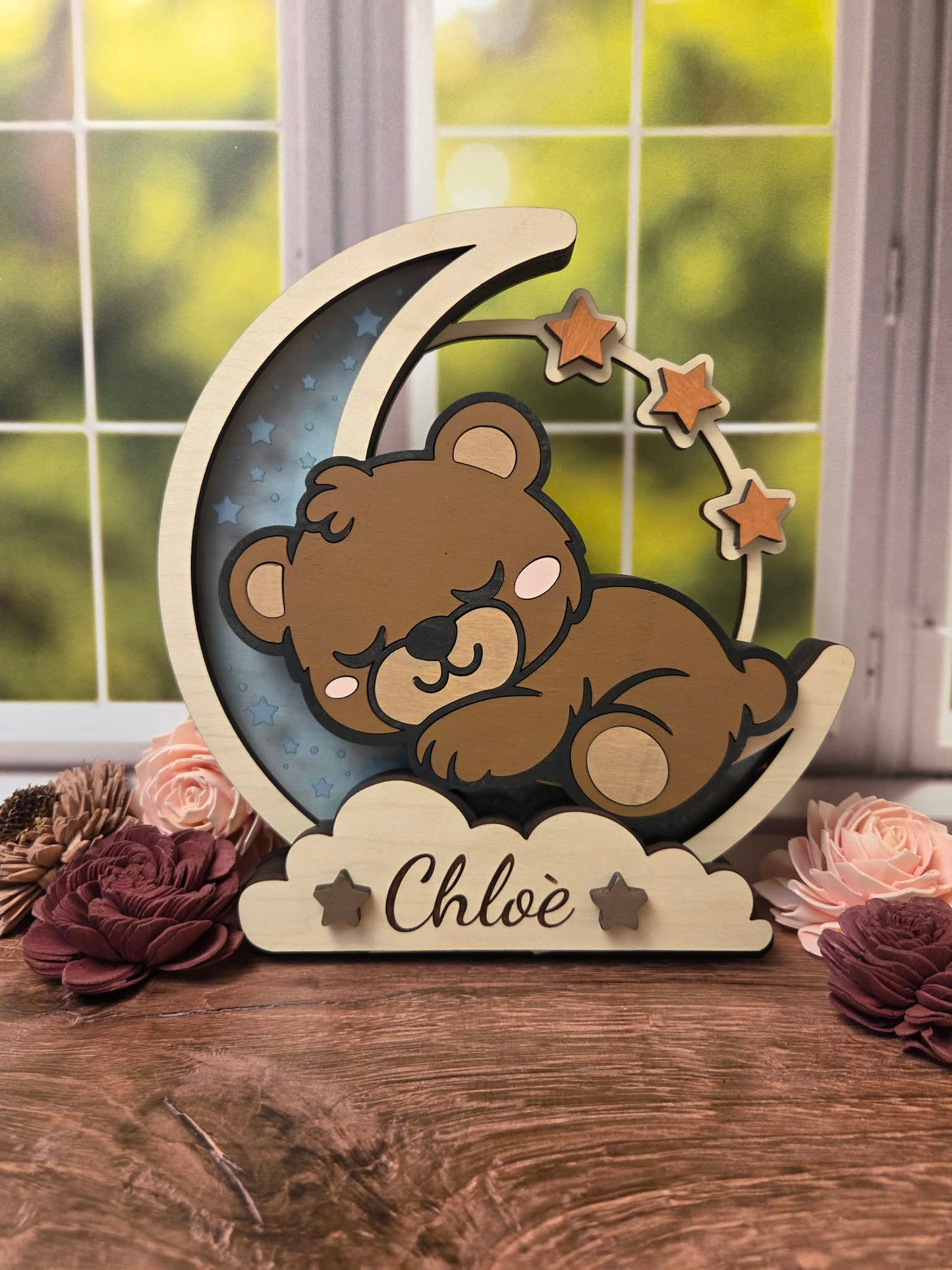 Personalized LED Night Light Woodland Animal Collection