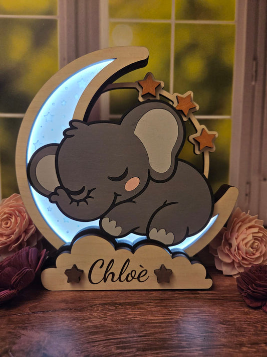 Personalized LED Night Light Woodland Animal Collection