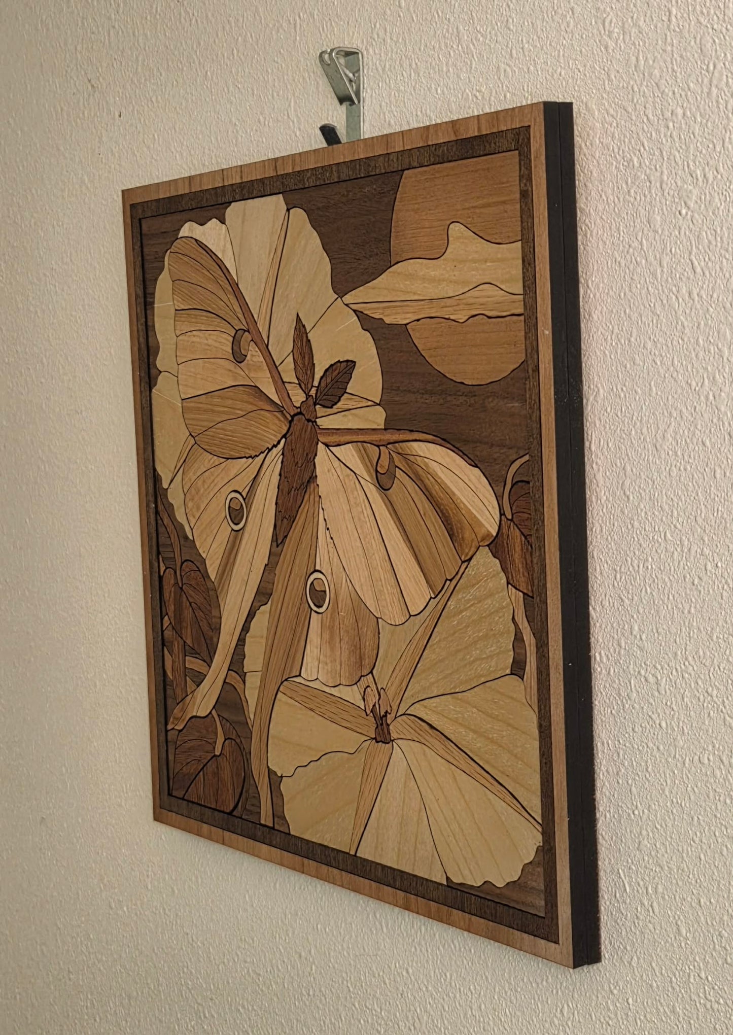 Luna Moth Handcrafted Wood Wall Art