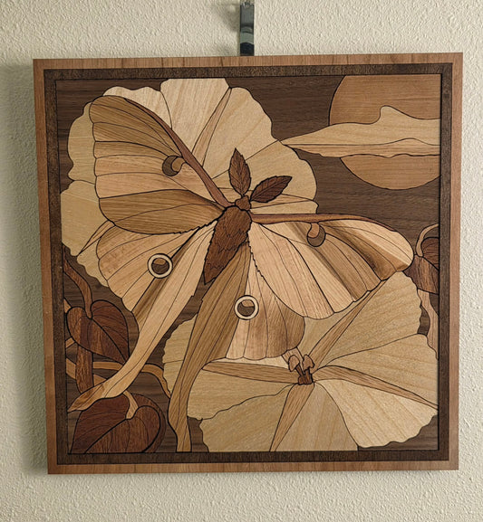 Luna Moth Handcrafted Wood Wall Art