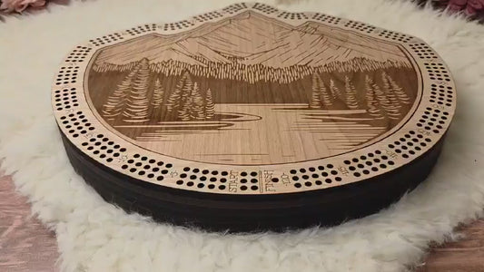 Mountain Scene Cribbage Set