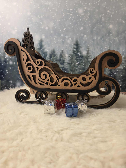 Decorative Wooden Christmas Sleigh