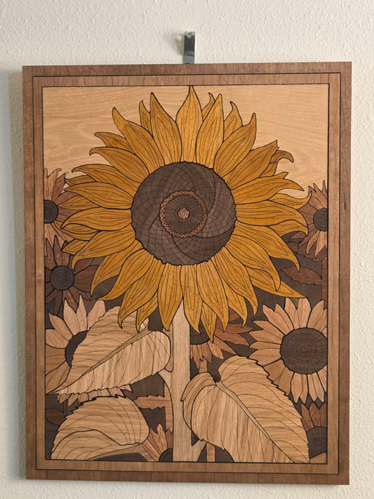 Layered Wooden Sunflower Wall Art