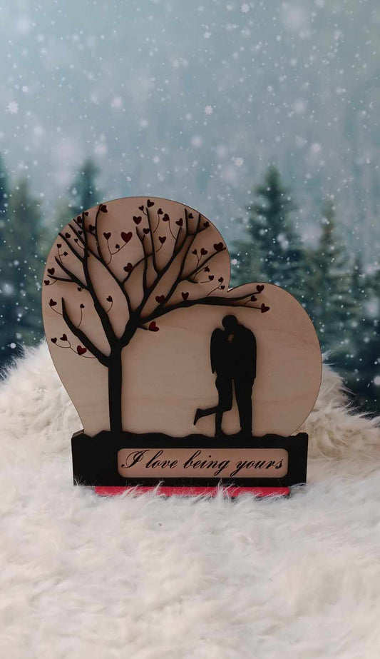 "I Love Being Yours" Romantic Wooden Sign